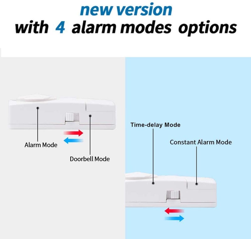 WSDCAM Door and Window Alarm for Home Wireless Alarms Security System Magnetic Alarm Sensor Close Door Reminder Loud 110 dB, 4-in-1 Mode Window Alarms 10 Pack - Image 2